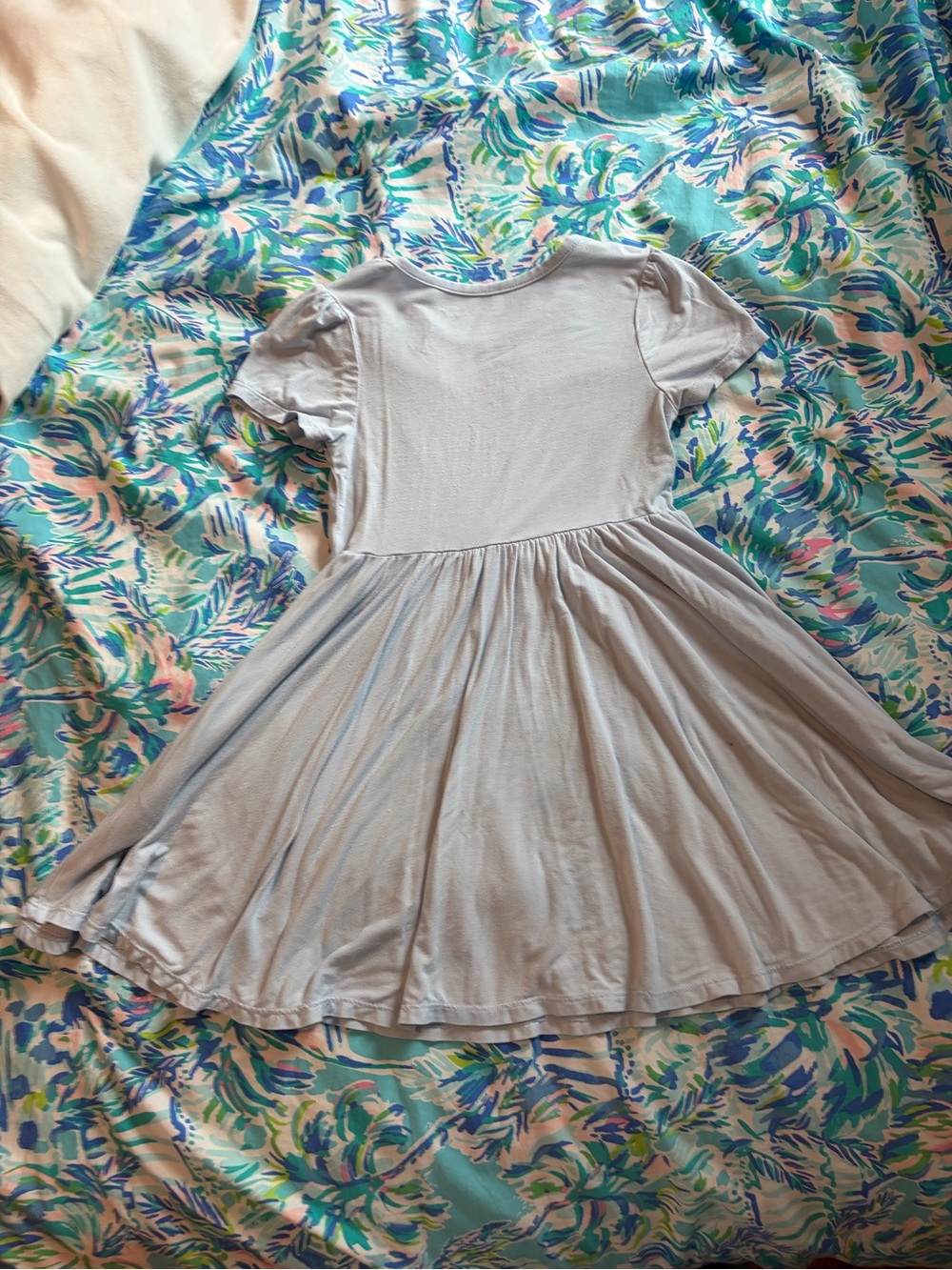Little Snuggles Bamboo Light Blue Girls' Short Sleeve Twirl Dress -